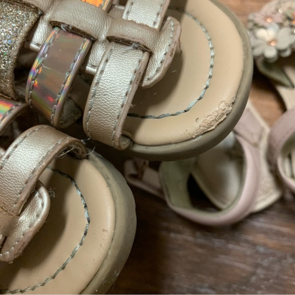 Self Esteem Toddler Girl Sandals Size 5 - 2 Paires Pink And Gold - Picture 6 of 8